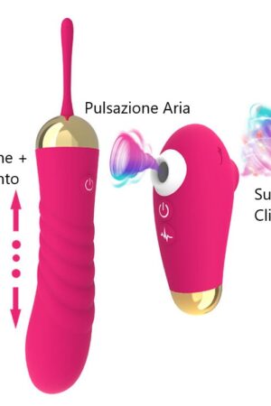 VSC Novelty - Vibratore 3 in 1 Thruster - Succhia Clitoride - Pulsazione Aria - 200303