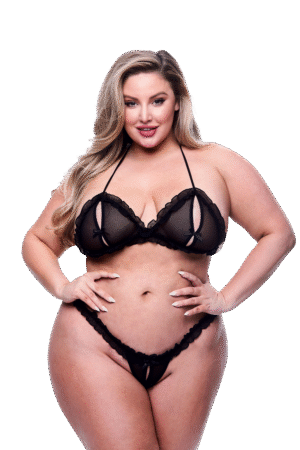 BACI 2 PEZZI REGGISENO PEEKABOO E PERIZOMA SENZA CAVALLO NERO, QS