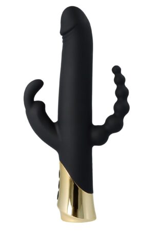 VIBRATORE CONIGLIO RICARICABILE HARLEQUIN CON FORMA DILDO GIREVOLE