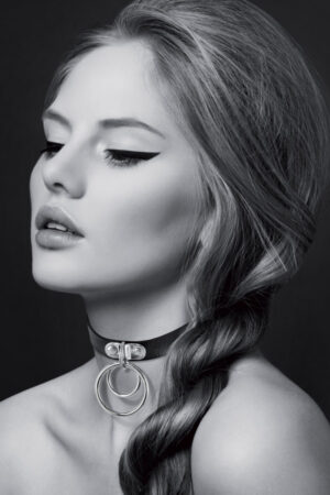 Bijoux Pour Toi - Collare con Anello Doppio - Nero