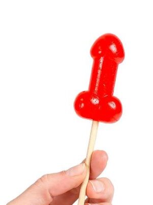 Secret Play - Lecca Lecca Effetto Caldo Piccante a Forma di Pene - gusto Ciliegia