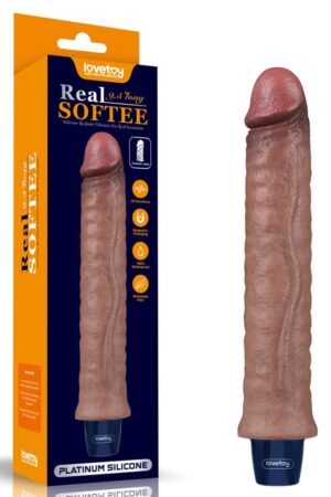 Dildo vibrante ricaricabile in silicone REAL SOFTEE da 9,5