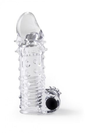 GUAINA PER PENE REALISTICA S11 TRASPARENTE 15'5 CM CON VIBRAZIONE