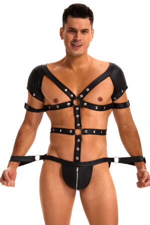 Oh Yeah - Harness Uomo Borchiato con Polsiere