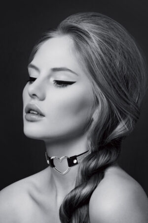 Bijoux Pour Toi - Collare con Strass e Cuore - Nero