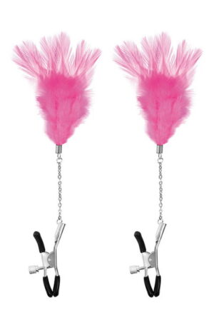 Sweet Caress - Pinza per Capezzoli Regolabile con Piuma - Rosa