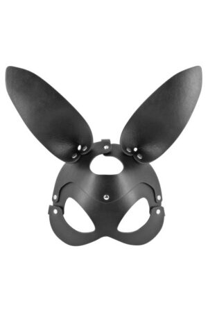 Fetish Tentation - Maschera da Coniglio Regolabile in Ecopelle - Nera