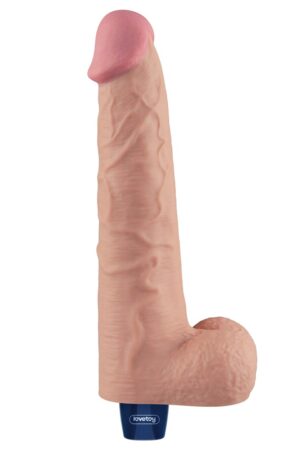 Dildo vibrante ricaricabile REAL SOFTEE da 10,5 (color carne)