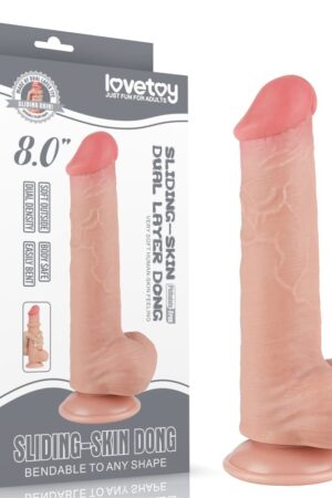 Dildo a doppio strato con pelle scorrevole da 8'' Flesh III