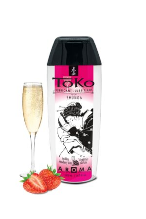 Negozio di lubrificanti alla fragola e champagne