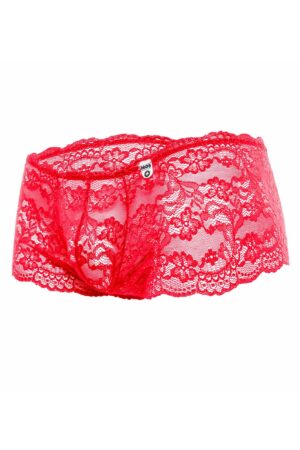 Rose Lace Boy Short rosso