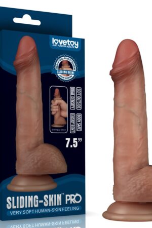 Dildo in silicone a doppio strato Sliding Skin Pro da 7,5''