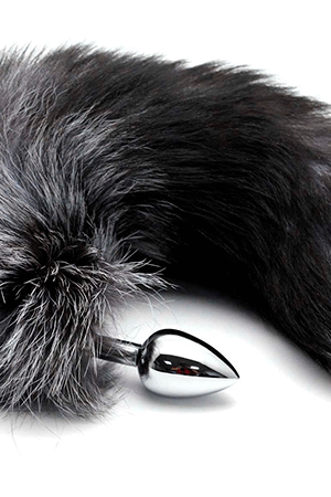 Alive - Plug Anale in Metallo con Coda Volpe Taglia S - Bianca e Nera