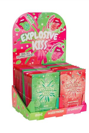 Secret Play -  Espositore Caramelle Scoppiettanti Menta/Fragola/Anguria - 48 Pezzi