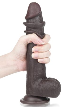 Dildo doppio strato scorrevole da 9'', nero