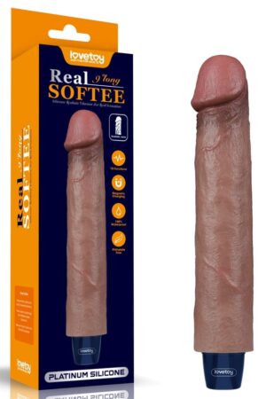 Dildo vibrante ricaricabile in silicone REAL SOFTEE da 9