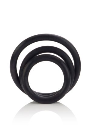 Set di 3 anelli in gomma neri