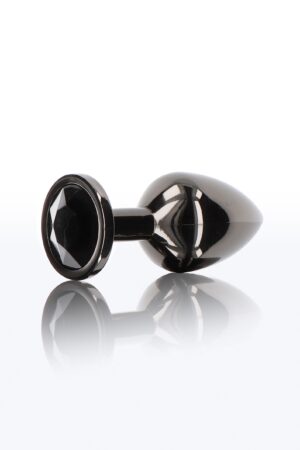 Plug anale con gioiello di diamante L nero