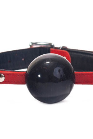 Bavaglio a sfera in silicone nero/rosso