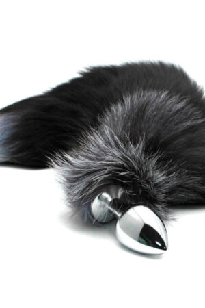 Alive - Plug Anale in Metallo con Coda Volpe Taglia L - Bianca e Nera