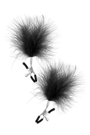 Sweet Caress - Pinza per Capezzoli Regolabile con Piuma Nera
