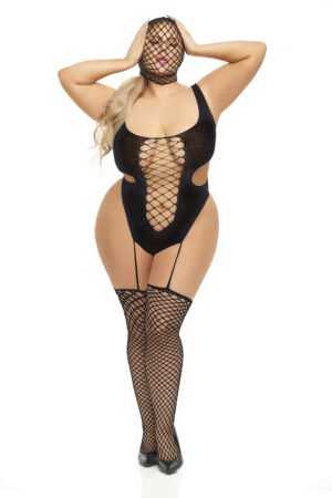 SIN N CHILL BODYSTOCKING CON MASCHERA NERO, QS
