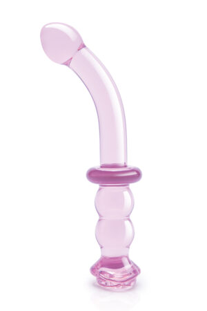 DILDO G-SPOT IN VETRO SMALTATO A FORMA DI BOCCA DI ROSA