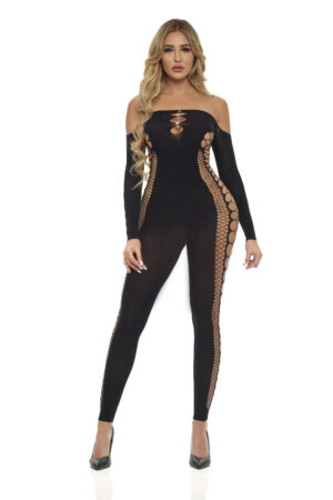 Bodystocking Diamond Drippin nero, OS