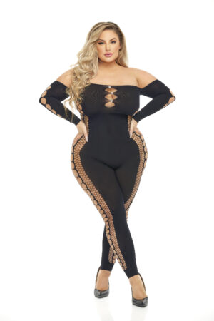 Bodystocking Diamond Drippin nero, QS