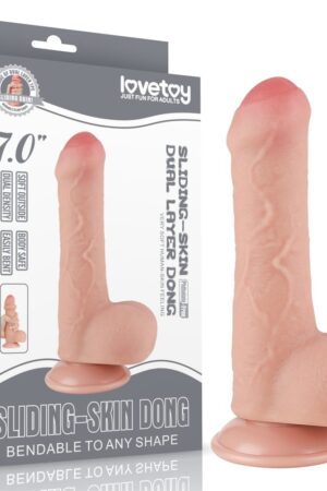 Dildo a doppio strato con pelle scorrevole da 7'' Flesh_B0O50_3