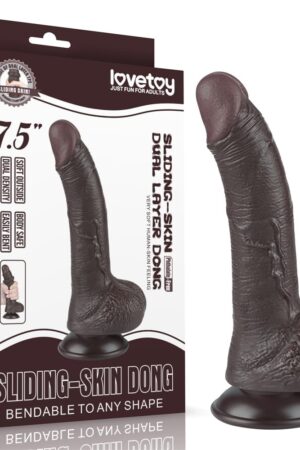Dildo doppio strato scorrevole da 7,5'', nero I_B15O50_3
