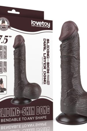 Dildo doppio strato scorrevole da 7,5'', nero III_B15O50_3