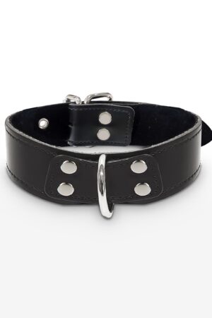 Elegante collare con anello a D nero