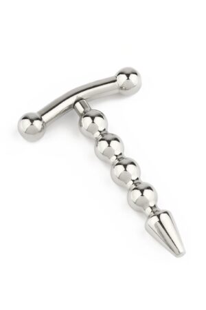 Spina per pene con perline e estasi color argento