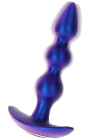 Il tappo anale vibrante con perline audaci blu