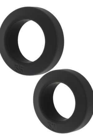Anelli a C Double Stackers, set da 2 pezzi, L, neri