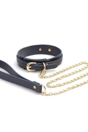 Bondage Couture - Collare e guinzaglio - Blu