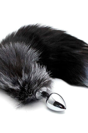 Alive - Plug Anale in Metallo con Coda Volpe Taglia M - Bianca e Nera