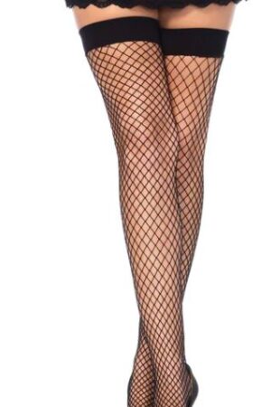 Calze autoreggenti in rete di elastan nere