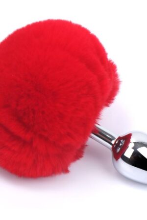 Fantasy Toys - Plug con Pon Pon - Rosso
