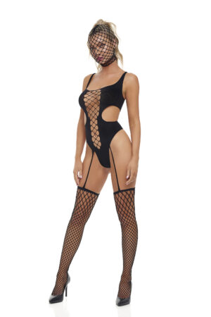 SIN N CHILL BODYSTOCKING CON MASCHERA NERO, OS