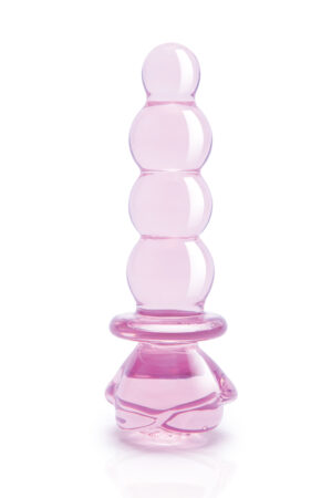 Tappo in vetro smaltato a forma di rosa con perline