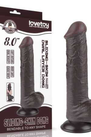 Dildo doppio strato scorrevole da 8'' nero III_B15O50_3