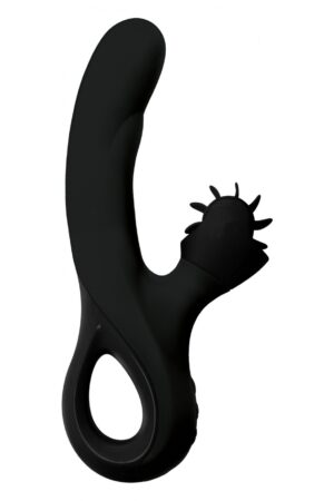 VIBRATORE NERO DYSIS CON STIMOLATORE CLITORIDEO