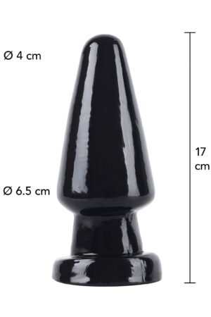 Plug anale con testa conica grande 17 cm nero