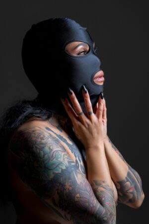 Cappuccio in spandex nero