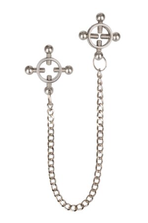 Pressa per capezzoli a 4 punti con catena argento