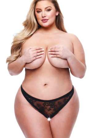 Slip in pizzo con schiena scoperta BACI - Nero