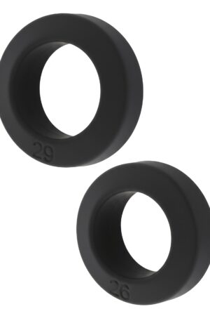 Anelli a C Double Stackers, set da 2 pezzi M neri