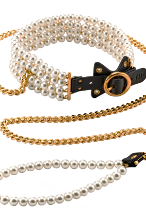 GUILTY PLEASURE GUINZAGLIO E COLLARE CON PERLE LUMINIOSE